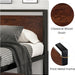 14 Inch King Size Metal Platform Bed Frame with Wooden Headboard and Footboard, Mattress Foundation, No Box Spring Needed, Large under Bed Storage, Mahogany