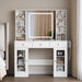 White Cosmetic Vanity Desk With Illuminated Mirror