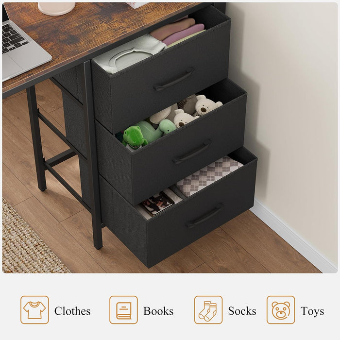 VintageBrown Twin Over Twin Loft BunkBed DeskCharging