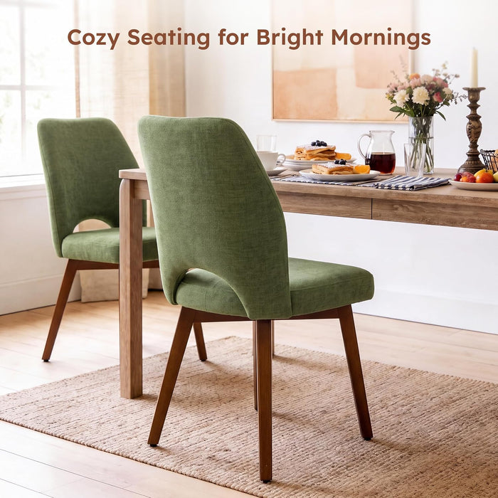 Dining Chairs Set of 4, Upholstered Kitchen Chairs, Green