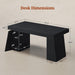 55.9" Executive Desk with Storage & Power Outlets, Home Office Desk