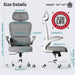 Ergonomic Office Chair Height Adjustable White Backrest