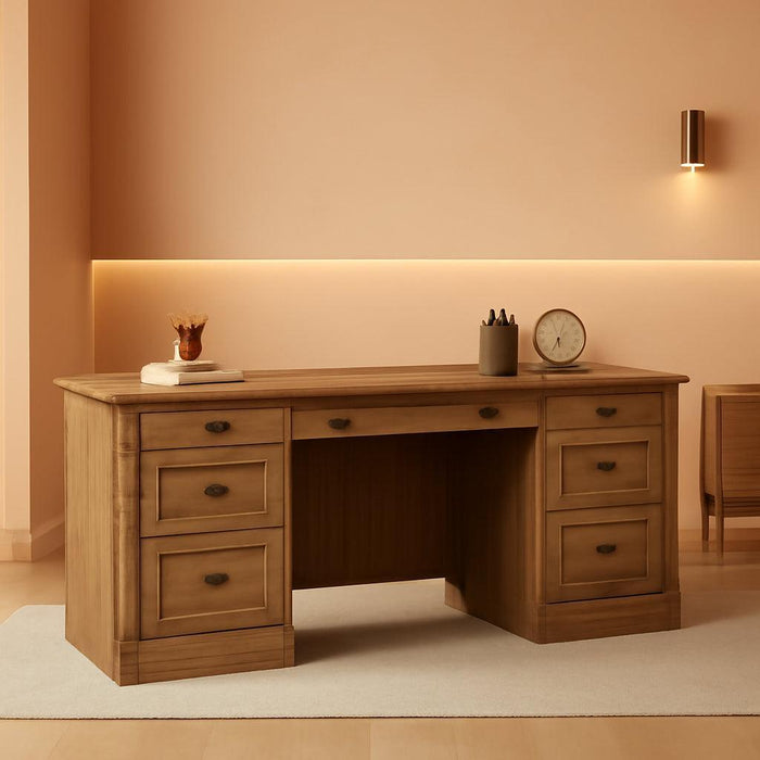 Palladia Executive Desk 65Inch Vintage Oak Surface