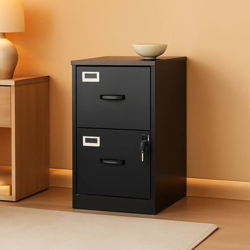 2 Drawer File Cabinet with Lock Vertical Filing Storage Cabinet Office Home Steel Vertical File Cabinets for Letter Size File Cabinet Locked,Assembly Required