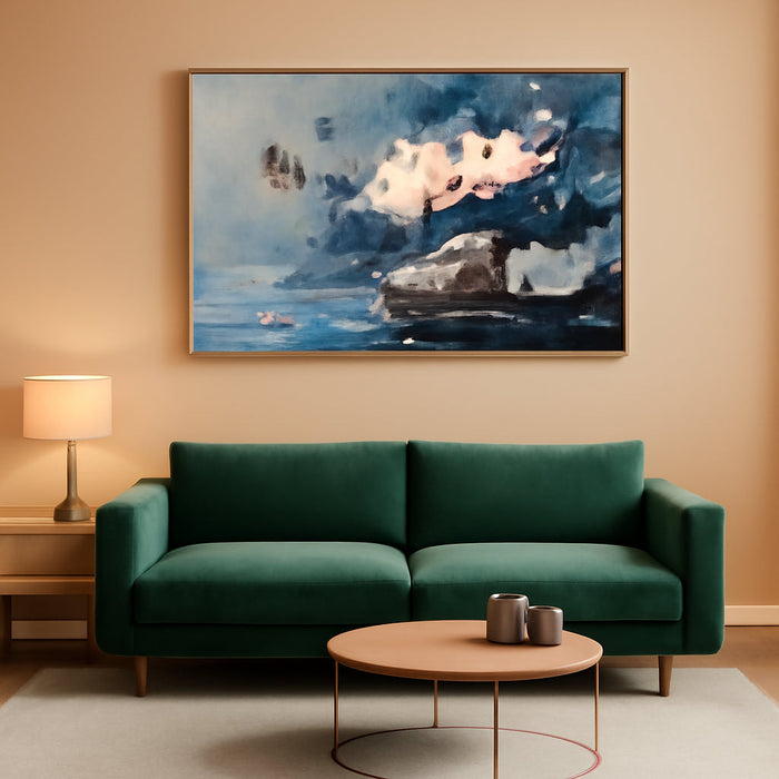 Lotus Floral Canvas Wall Art Lrage Framed Pictures Wall Decor Living Room Flower Paintings Artwork for Walls Bedroom Kitchen Dining Room Home Office, 40"X20"