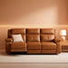 Genuine Leather Power Recliner Sofa, 3 Seater Wall Hugger Reclining Sofas with Power Headrest, USB & Typec Ports, Electric Recliner Couch Set for Living Room, Saddle Brown