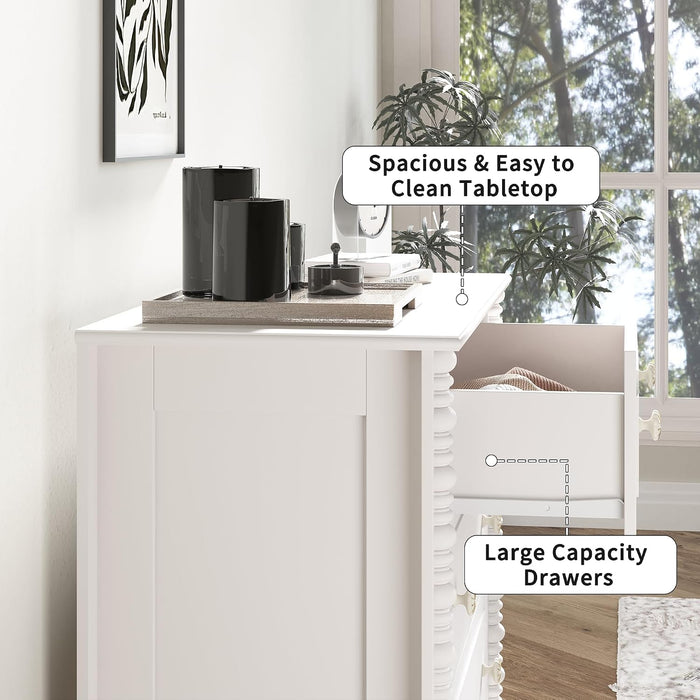 3 Drawer Dresser for Bedroom, 32" Wide Chest of Drawers, White