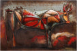 Cattle Mixed Media Iron Hand Painted 3D Wall Art, 32" X 48" X 2.8", Ready to Hang