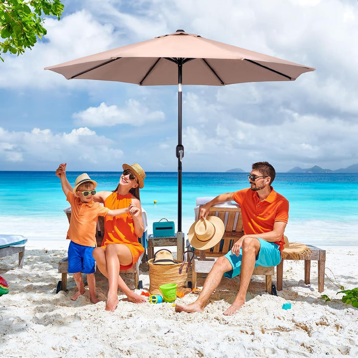 9 Ft. Patio Umbrella, Market Table Umbrella W/Tilt and Crank, 8 Ribs