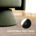 Green Corduroy 360 Degree Swivel Armchair Cushioned