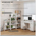 No Assembly Folding Bookshelf Storage Shelves 4 Tiers Vintage Bookcase Standing Racks Study Organizer Home Office (All White)
