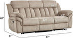 Recliner Sofa Set, Manual Reclining Sofa with Overstuffed Armrest for Living Room,Bedroom Furniture,Office,3 Seat Light Brown