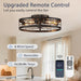 Modern Black Caged Fandelier Low Noise Ceiling Fan