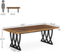 70.86-Inch Executive Desk, Large Home Office Desk Computer Desk with Thick Metal Frame, Rectangle Study Writing Table Workstation for Home Office (Retro Brown & Black)