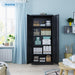 Black Metal Locking File Cabinet with Shelves