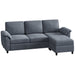 79"Convertible Sectional Sofa, L Shaped Couch Reversible Chaise for Living Room Modern Linen Fabric Dark Gray