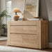 6 Drawer Dresser for Bedroom, 54" Wide Chest of Drawers with Thick Wood Design, Handleless, Modern Bedroom Dresser, Storage Organizer for Living Room/Entryway/Hallway, Natural Oak