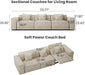 115" Power Sofa,Modular Sectional Couches for Living Room,Modern Large Sofa with Recliners,Comfy Velvet Cloud Couch with Deep Seat,Pet Friendly,Free Combination for Home(Beige)
