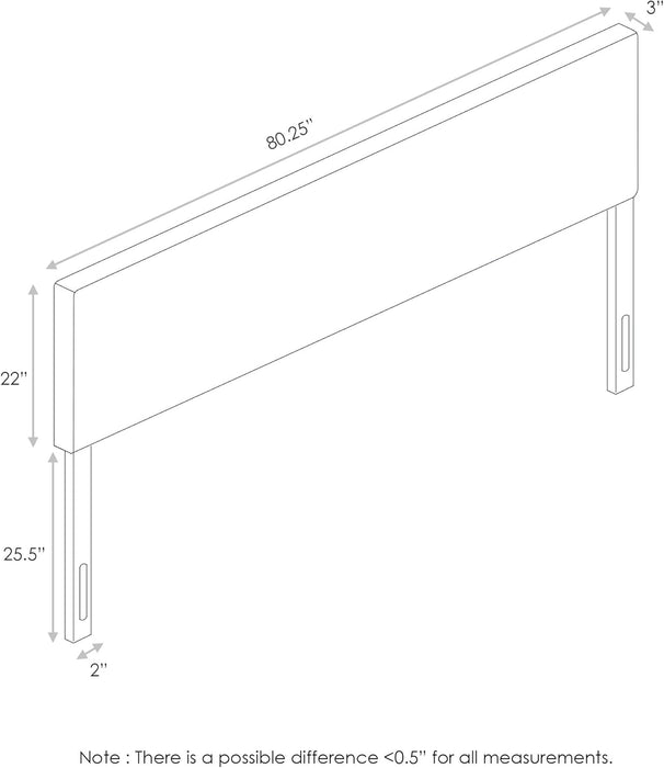 Roanne Plain Headboard, King, Fog