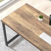 Computer Desk, Wood and Metal Home Office Desk with Storage Shelves, Small Study Writing Table Workstation for Bedroom Living Room, Rustic Oak, 47 Inch