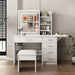 White Makeup Vanity Desk With Customizable Lighting
