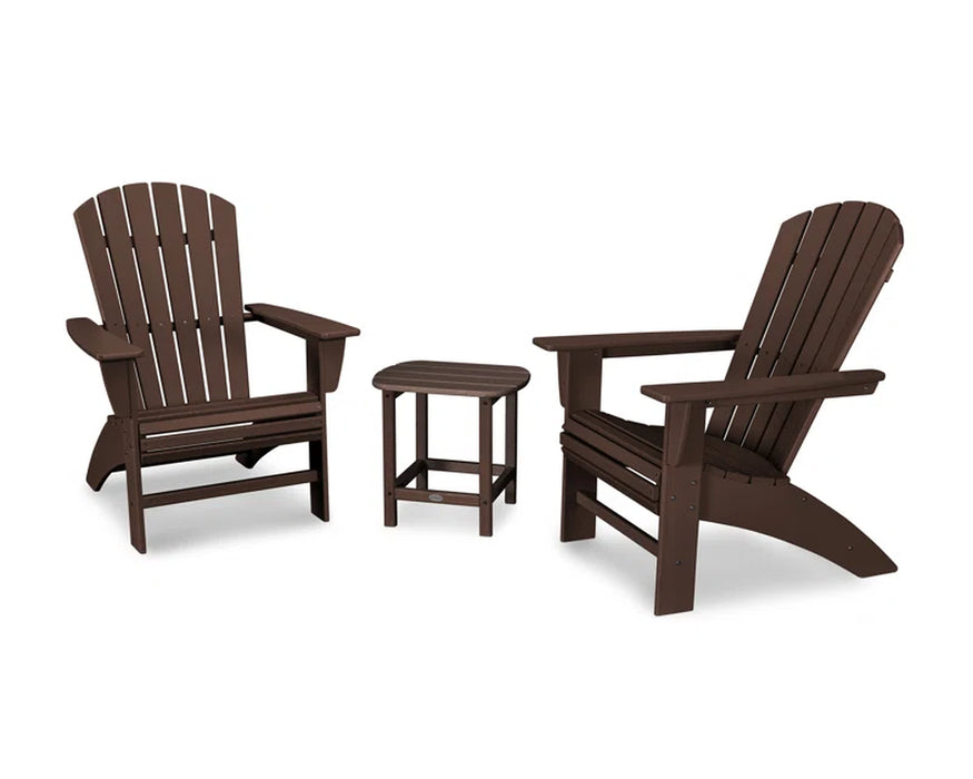Nautical 3-Piece Curveback Adirondack Set