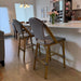 Oversized Counter Bar Stools Bamboo Print Set of 2,Grey White