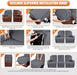 Recliner Cover, 3-Pieces Stretch Reclining Couch Covers with Pockets Reclining Sofa Slipcovers 3 Seater Soft Washable Furniture Protector for Dogs Cats(Dark Gray)