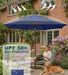 Patiokingdom 9FT Patio Outdoor Umbrella-Upf 50+ Sun Shade with Wind Vent, Push-Button Tilt & Smooth Crank Lift, Rust-Resistant Fiberglass Frame for Garden, Backyard,Yard