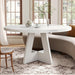 round Dining Table for 4-6 People, 47 Inches White Circle Dinner Kitchen Dining Room Table with Wooden Pedestal Base for Kitchen, Living Room