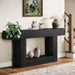 63" Console Table, Farmhouse 2-Tier Entryway Table with U-Shaped Base, Narrow Long Wood Sofa Table behind Couch Table for Living Room, Hallway, Foyer, Black
