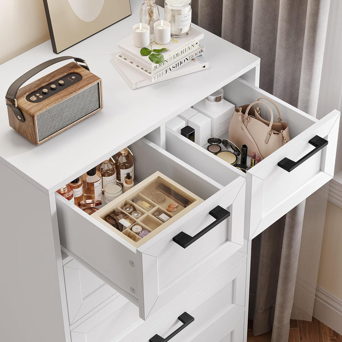 Tall White Generously Proportioned Dresser With Storage