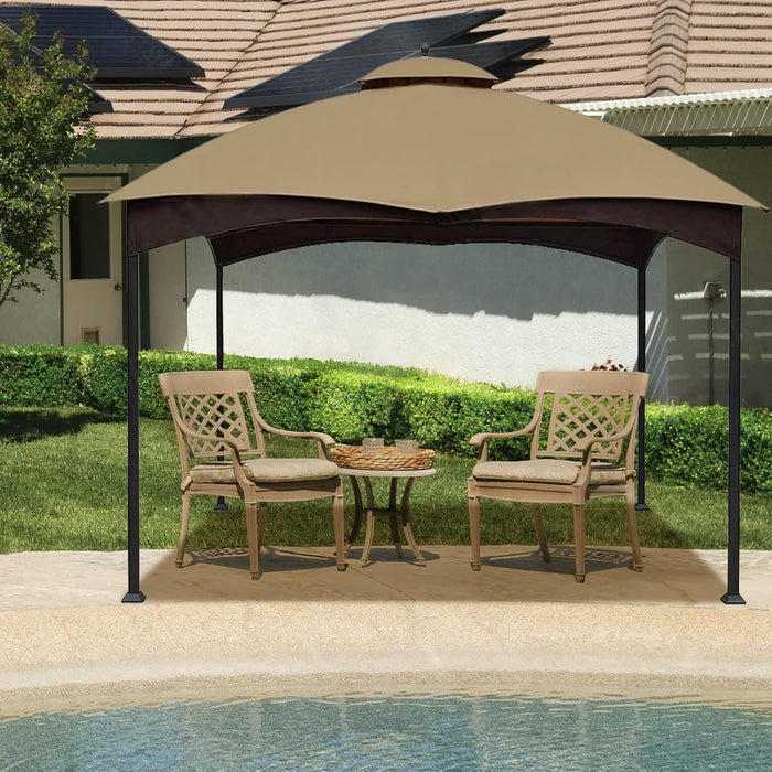 Outdoor Replacement Canopy Top Double Tier Gazebo Roof Cover for Lowe'S Allen Roth 10X12 Gazebo #GF-12S004B-1 (Khaki)