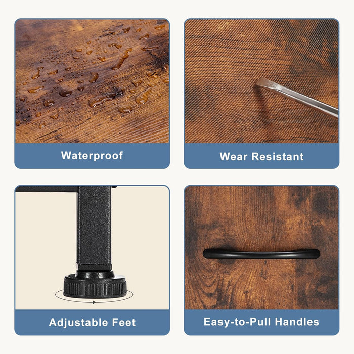 Resilient Brown NineDrawer Dresser With Fabric Bins