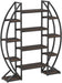 Oval Bookshelf, Triple Wide 5 Tier Etagere Bookcase, Industrial Display Shelves for Living Room (Brown, 55")