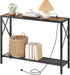 Console Table with Charging Station, 41.8" Entryway Table with Shelves, 2-Tier Narrow Sofa Table, Long behind Couch Table, for Entryway, Foyer, Living Room, Hallway, Brown & Black