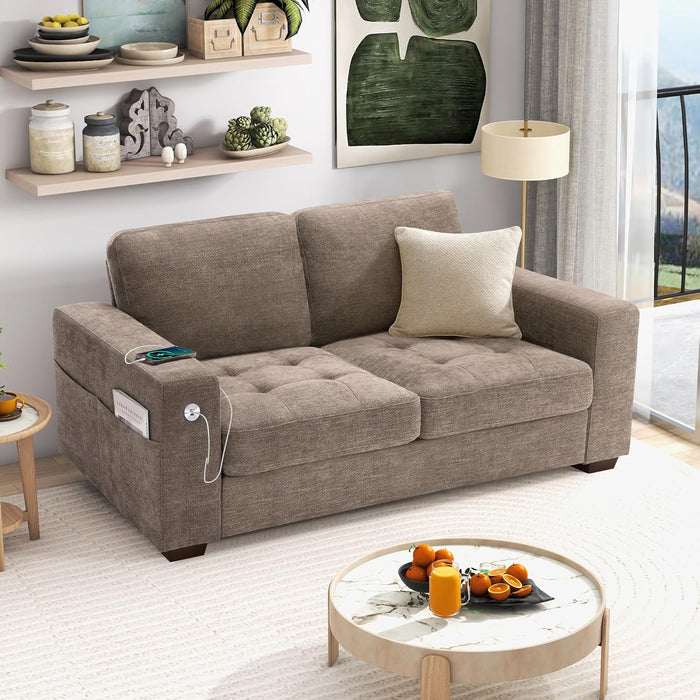 70" Chenille Loveseat - Gray