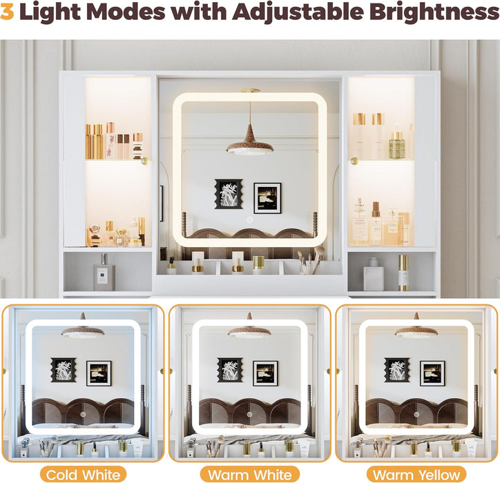 Elegant Customizable Vanity Desk With RGB Lighting