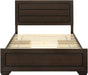 Home Furnishings - Kauffman - Wood - Queen Platform Bed with Horizontal Planked Headboard, 4 Drawers, and Side Storage - Bedroom - Dark Cocoa - 204390Q
