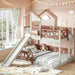 TwinOverFull Bunk Bed Playhouse WithSlide LoftStorage