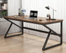 Rustic Large Home Office Desk, Modern Wood Computer Desk for Two Person