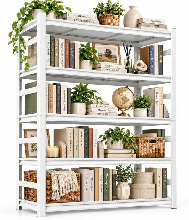 Metal Book Shelf Adjustable Heavy Duty Bookshelf with Tool-Free Assembly