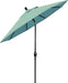 9' round Aluminum Market Umbrella, Crank Lift, Push Button Tilt, Black Pole, Sunbrella Spa
