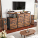 Dresser for Bedroom with 11 Drawers, Open Shelf, 49.6" W, Brown