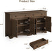 63" Sideboard Buffet Cabinet, Kitchen Buffet Storage Cabinet, Large Credenza with Drawers & Doors, Wood Coffee Bar Console Wine Bar for Living Room Hallway Brown