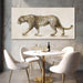 Leopard Canvas Wall Art, Neutral Textured Big Cat Art Prints, Modern Wildlife Wall Decor for Living Room Bedroom Office 20X40 Inch