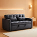 Dark Grey Convertible Sleeper Sofa Adjustable Backrest