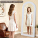 71x30 Full Length Arched Mirror Handcrafted RusticWhite