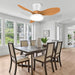 Quiet Ceiling Fan with LED Light DC Motor 32 Inch Large Air Volume Remote Control Oak for Kitchen Bedroom Dining Room Patio