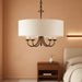 Five Light Chandelier Fixture White Textured Bronze